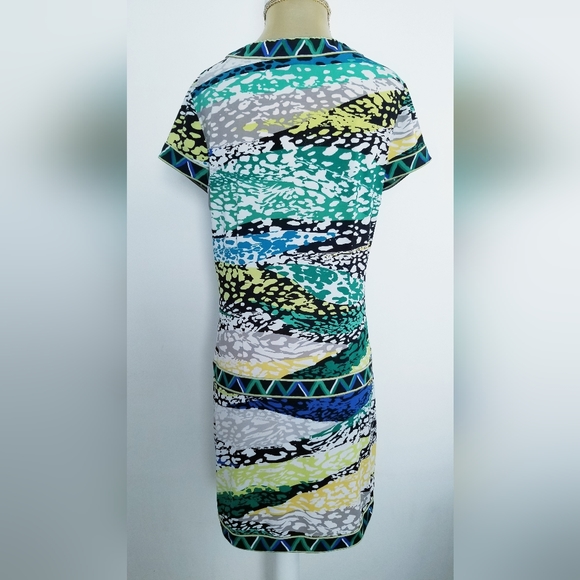 BCBGMAXAZRIA Daly Geometric Print Short Sleeve Dress - Picture 5 of 12